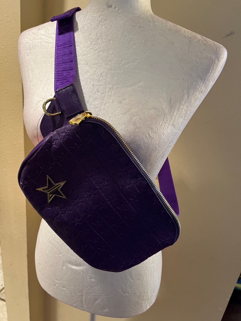 Jeffree Star Deep Purple Quilted Star Crossbody Sling